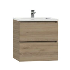 Tiger Karlo Badkamermeubel 60 Cm Chalet Eiken Met Wastafel Hoogglans Wit -Thuis Badkamer 123 1030