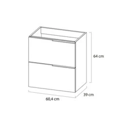 Tiger Badmeubelset Pocket 60 Cm Met 2 Lades Naturel Eik Incl. Looppoten -Thuis Badkamer 123 1051