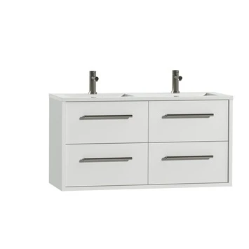 Tiger Badkamermeubel Boston 120cm Hoogglans Wit Met Grepen RVS 4 Tiger Badkamermeubel Boston 120cm Hoogglans Wit Met Grepen RVS - Afbeelding 2