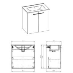 Atlantic Badmeubel Clara 60cm Twee Deuren Hout -Thuis Badkamer 123 1110