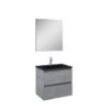 Atlantic Badmeubelset Heon met Spiegel En Zwarte Wastafel 60cm Beton