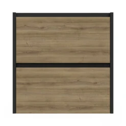 Tiger Reverse Meubelset Met 2 Lades 60 Cm Chalet Eik / Mat Zwart Inclusief Oval Wastafel Mat Zwart -Thuis Badkamer 123 1120