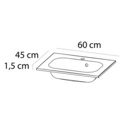 Tiger Reverse Meubelset Met 2 Lades 60 Cm Chalet Eik / Mat Zwart Inclusief Oval Wastafel Mat Zwart -Thuis Badkamer 123 1125