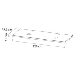 Tiger Maryport Badkamermeubelset 120 Cm Mat Wit Met Licht Eiken Houten Wasblad, Keramische Opzetkom En Matzwarte Grepen -Thuis Badkamer 123 1144
