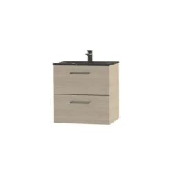 Tiger Badkamermeubel Studio 60cm Naturel Eik/matzwart Met RVS Greep 7 Tiger Badkamermeubel Studio 60cm Naturel Eik/matzwart Met RVS Greep -Thuis Badkamer 123 1155