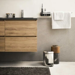 Sealskin Badmat Woodblock 52x90cm Zwart -Thuis Badkamer 123 117