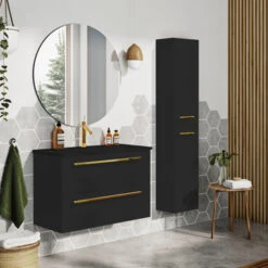 Atlantic kolomkast Stella Mat Zwart -Thuis Badkamer 123 1247