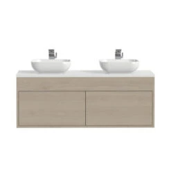 Tiger Helsinki Badkamermeubel 120 Cm Naturel Eiken Met Waskom -Thuis Badkamer 123 1299