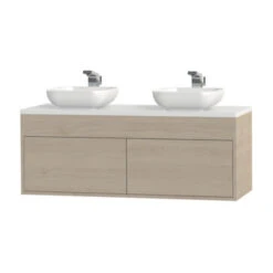 Tiger Helsinki Badkamermeubel 120 Cm Naturel Eiken Met Waskom -Thuis Badkamer 123 1300