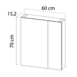 Tiger Spiegelkast S-Line 60cm Sneeuwwit -Thuis Badkamer 123 1354