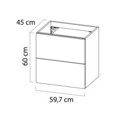 Tiger Badkamermeubel Studio 60cm Chalet Eik/witte Waskom Met Vierkante Greep -Thuis Badkamer 123 1404