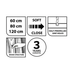 Tiger Badkamermeubel Studio 60cm Chalet Eik/witte Waskom Met Vierkante Greep -Thuis Badkamer 123 1405