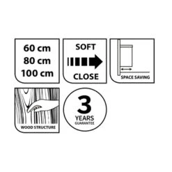 Tiger Badmeubelset Pocket 60 Cm Met 2 Lades Naturel Eik -Thuis Badkamer 123 1420