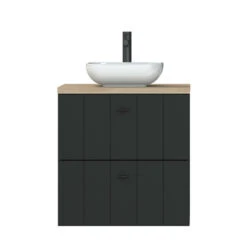 Tiger Maryport Badkamermeubelset 60 Cm Mat Zwart Met Licht Eiken Wasblad, Keramische Opzetkom En Matzwarte Grepen 20 Tiger Maryport Badkamermeubelset 60 Cm Mat Zwart Met Licht Eiken Wasblad, Keramische Opzetkom En Matzwarte Grepen -Thuis Badkamer 123 1587