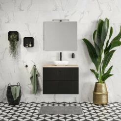 Tiger Maryport Badkamermeubelset 60 Cm Mat Zwart Met Licht Eiken Wasblad, Keramische Opzetkom En Matzwarte Grepen 26 Tiger Maryport Badkamermeubelset 60 Cm Mat Zwart Met Licht Eiken Wasblad, Keramische Opzetkom En Matzwarte Grepen -Thuis Badkamer 123 1593