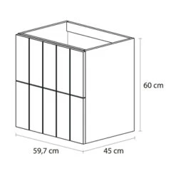 Tiger Maryport Badkamermeubelset 60 Cm Mat Wit Met Wit Glanzende Polybeton Wastafel En Matzwarte Grepen -Thuis Badkamer 123 1626