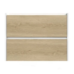 Tiger Reverse Meubelset 80 Cm Met 2 Lades Naturel Eik / Mat Wit Inclusief Oval Wastafel Mat Wit -Thuis Badkamer 123 1635