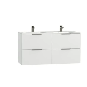 Tiger Badkamermeubel Studio 120cm Hoogglans Wit Met Platte RVS Greep 3 Tiger Badkamermeubel Studio 120cm Hoogglans Wit Met Platte RVS Greep