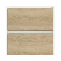 Tiger Reverse Meubelset Met 2 Lades 60 Cm Naturel Eik / Mat Wit Inclusief Oval Wastafel Mat Wit -Thuis Badkamer 123 1680