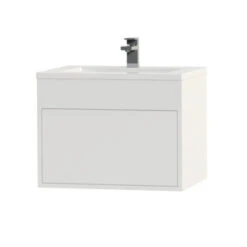 Tiger Helsinki Badkamermeubel 60 Cm Hoogglans Wit Met Wastafel Polybeton Wit -Thuis Badkamer 123 1688