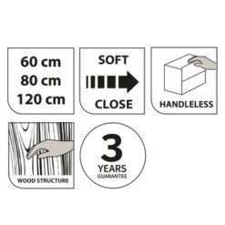 Tiger Reverse Meubelset 120 Cm Met 2 Lades Chalet Eik / Mat Zwart Inclusief Quadro Wastafel Dubbel Mat Zwart -Thuis Badkamer 123 1725