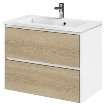 Tiger Reverse Meubelset 80 Cm Met 2 Lades Naturel Eik / Mat Wit Inclusief Quadro Wastafel Hoogglans Wit 3 Tiger Reverse Meubelset 80 Cm Met 2 Lades Naturel Eik / Mat Wit Inclusief Quadro Wastafel Hoogglans Wit