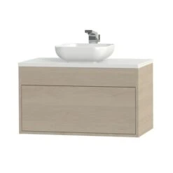 Tiger Helsinki Badkamermeubel 80 Cm Naturel Eiken Met Waskom -Thuis Badkamer 123 1777