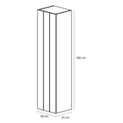 Tiger Maryport Hoge Kolomkast 40 Cm Mat Zwart Met Matzwarte Greep -Thuis Badkamer 123 1794