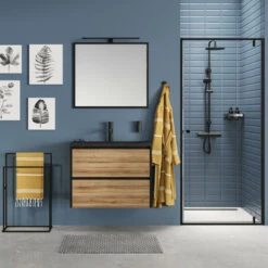 Tiger Reverse Meubelset Met 2 Lades 60 Cm Chalet Eik / Mat Zwart Inclusief Quadro Wastafel Mat Zwart 17 Tiger Reverse Meubelset Met 2 Lades 60 Cm Chalet Eik / Mat Zwart Inclusief Quadro Wastafel Mat Zwart -Thuis Badkamer 123 1805