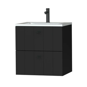 Tiger Maryport Badkamermeubelset 60 Cm Mat Zwart Met Wit Glanzende Polybeton Wastafel En Matzwarte Grepen 3 Tiger Maryport Badkamermeubelset 60 Cm Mat Zwart Met Wit Glanzende Polybeton Wastafel En Matzwarte Grepen