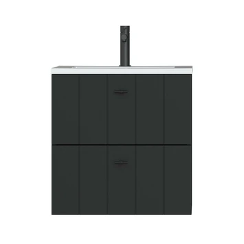 Tiger Maryport Badkamermeubelset 60 Cm Mat Zwart Met Wit Glanzende Polybeton Wastafel En Matzwarte Grepen 5 Tiger Maryport Badkamermeubelset 60 Cm Mat Zwart Met Wit Glanzende Polybeton Wastafel En Matzwarte Grepen - Afbeelding 3