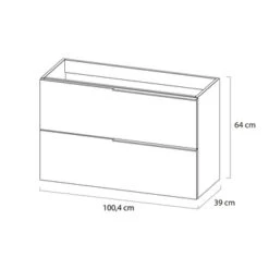 Tiger Badmeubelset Pocket 100 Cm Met 2 Lades Wit -Thuis Badkamer 123 1823