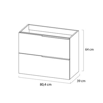 Tiger Badmeubelset Pocket 80 Cm Met 2 Lades Wit 5 Tiger Badmeubelset Pocket 80 Cm Met 2 Lades Wit - Afbeelding 3