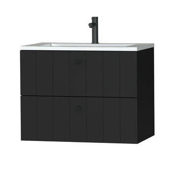 Tiger Maryport Badkamermeubelset 80 Cm Mat Zwart Met Wit Glanzende Polybeton Wastafel En Matzwarte Grepen 3 Tiger Maryport Badkamermeubelset 80 Cm Mat Zwart Met Wit Glanzende Polybeton Wastafel En Matzwarte Grepen