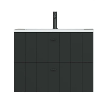 Tiger Maryport Badkamermeubelset 80 Cm Mat Zwart Met Wit Glanzende Polybeton Wastafel En Matzwarte Grepen 5 Tiger Maryport Badkamermeubelset 80 Cm Mat Zwart Met Wit Glanzende Polybeton Wastafel En Matzwarte Grepen - Afbeelding 3