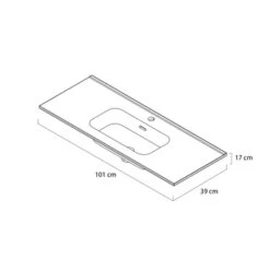 Tiger Badmeubelset Pocket 100 Cm Met 2 Lades Naturel Eik -Thuis Badkamer 123 1883