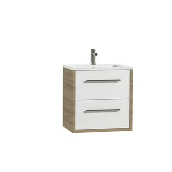 Tiger Badkamermeubel Boston 60 Cm Chalet Eik Met Polybeton Wastafel Wit En Ronde Grepen RVS 4 Tiger Badkamermeubel Boston 60 Cm Chalet Eik Met Polybeton Wastafel Wit En Ronde Grepen RVS - Afbeelding 2