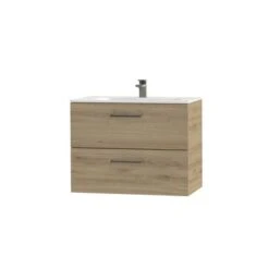 Tiger Badkamermeubel Studio 80cm Chalet Eik/matwit Met RVS Greep -Thuis Badkamer 123 1920