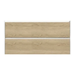 Tiger Reverse Meubelset 120 Cm Met 2 Lades Naturel Eik / Mat Wit Inclusief Oval Wastafel Dubbel Hoogglans Wit -Thuis Badkamer 123 1943