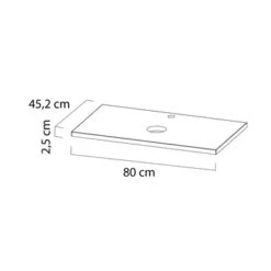 Tiger Maryport Badkamermeubelset 80 Cm Mat Zwart Met Licht Eiken Houten Wasblad, Keramische Opzetkom En Matzwarte Grepen -Thuis Badkamer 123 2010
