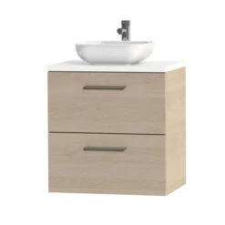 Tiger Badkamermeubel Studio 60cm Naturel Eik/witte Waskom Met Vierkante Greep 14 Tiger Badkamermeubel Studio 60cm Naturel Eik/witte Waskom Met Vierkante Greep -Thuis Badkamer 123 2113