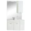 Fabulous Badmeubelset Linkshoekig Hoogglans Wit 100 Cm