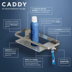 Tiger Douchemand Met Haak Caddy Rvs -Thuis Badkamer 123 2248