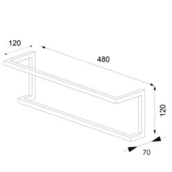 Sealskin Carré Handdoekrek 48 Cm Zwart -Thuis Badkamer 123 2270