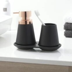 Sealskin Zeepdispenser Conical Porcelein Zwart -Thuis Badkamer 123 2286