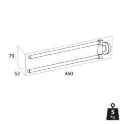 Tiger 2-armig Handdoekrek Cooper RVS/zwart -Thuis Badkamer 123 2370