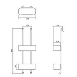 Tiger Doucherek Ophangbaar 2-store 25cm Zwart -Thuis Badkamer 123 2441