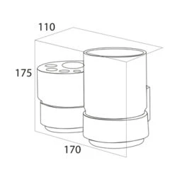 Tiger Dubbele Bekerhouder Ontario Met Bekers Chroom -Thuis Badkamer 123 2498