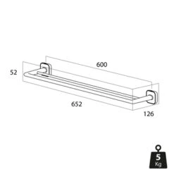 Tiger Handdoekhouder Carv Dubbel Zwart -Thuis Badkamer 123 2505