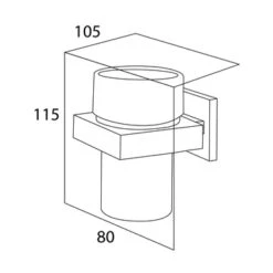 Tiger Bekerhouder Items Hangend Met Beker Chroom -Thuis Badkamer 123 2601